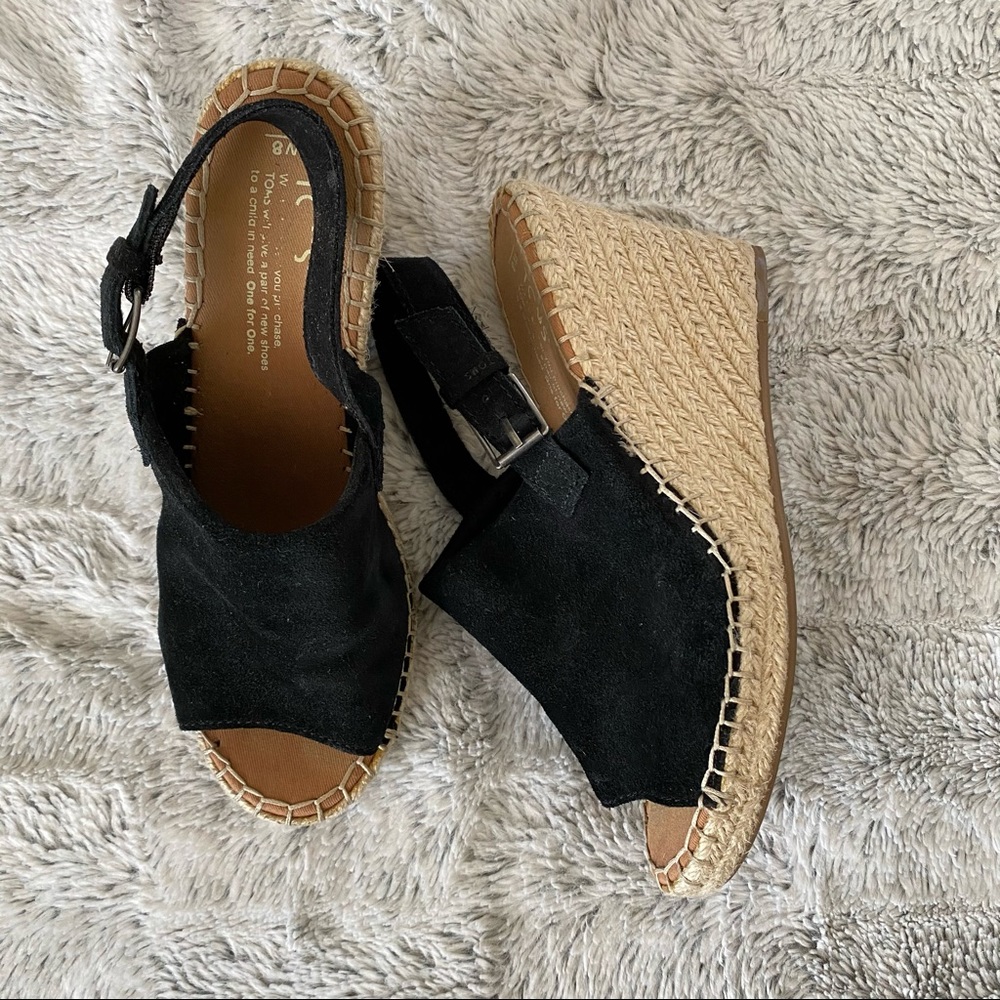 Toms Black Monica wedge